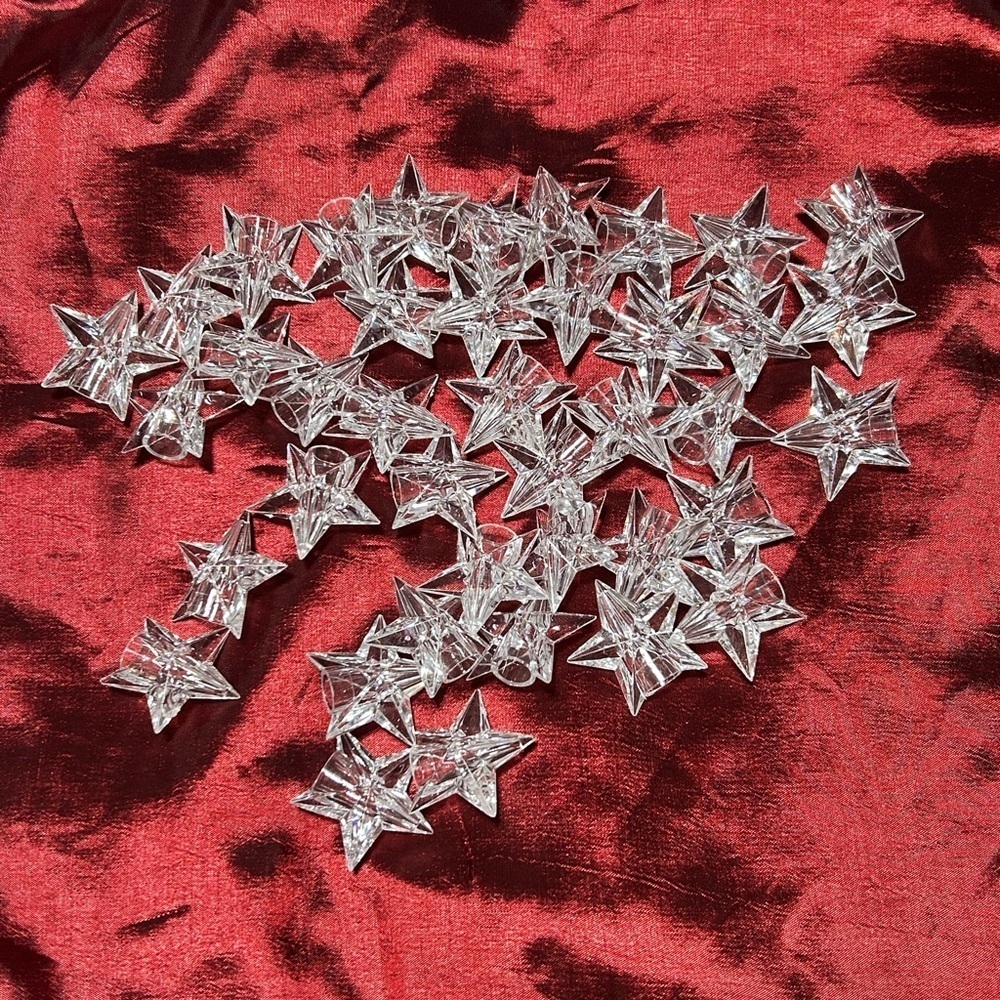 41 Clear Star-Shaped Crystal plastic light covers - a touch of class for parties - Picture 6 of 12